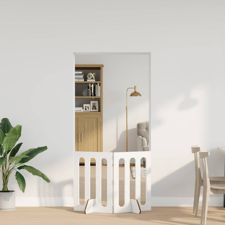 Vidaxl opvouwbaar huisdierhek 2 st hoogglans wit 100,5 x 38 x 70 cm
