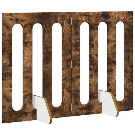 Vidaxl opvouwbaar huisdierhek 2 st gerookt eiken 100,5 x 38 x 70 cm