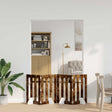 Vidaxl opvouwbaar huisdierhek 4 st gerookt eiken 201 x 38 x 70 cm