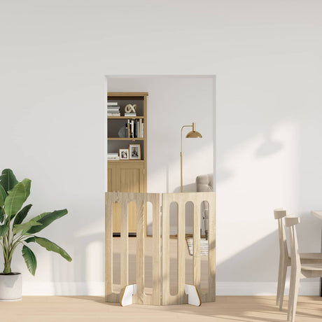 Vidaxl opvouwbaar huisdierhek 2 st sonoma eiken 100,5 x 38 x 90 cm