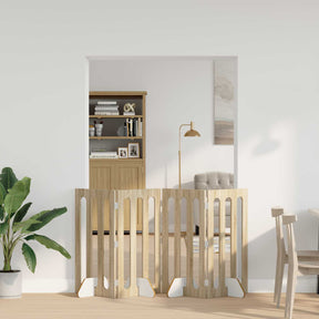Vidaxl opvouwbaar huisdierhek 4 st sonoma eiken 201 x 38 x 90 cm