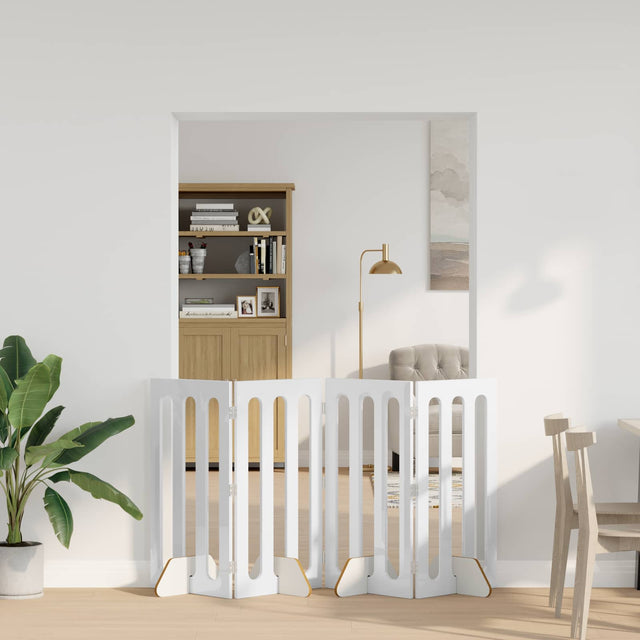 Vidaxl opvouwbaar huisdierhek 4 st hoogglans wit 201 x 38 x 90 cm