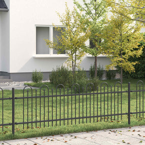 Vidaxl spike boog hek dronten 200 x 110 cm gepoedercoat staal zwart
