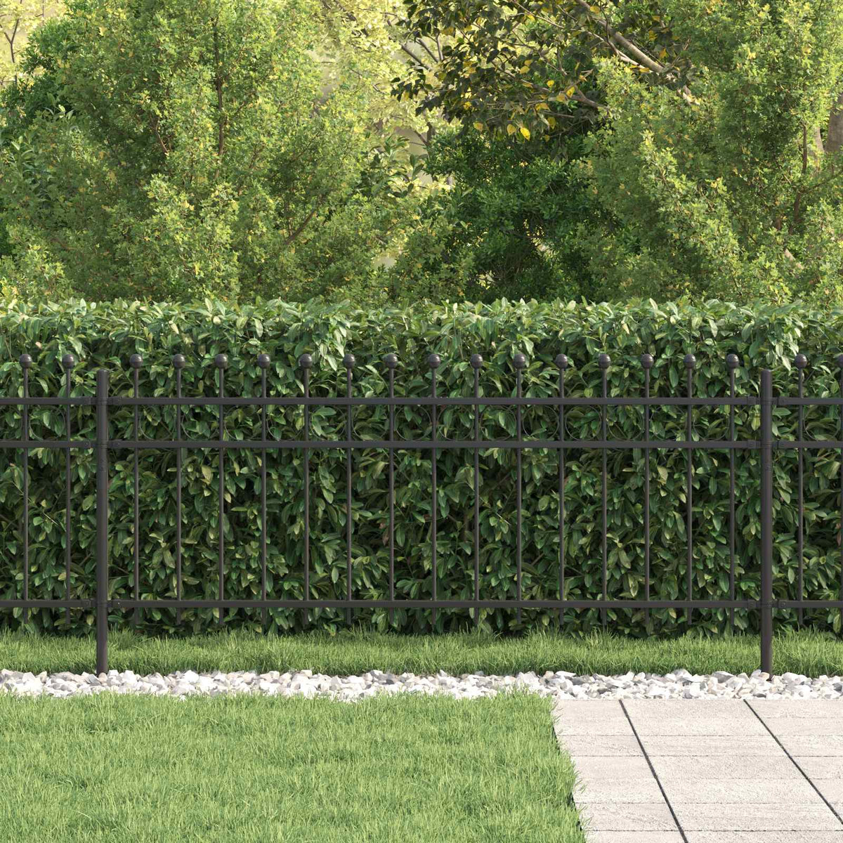 Vidaxl ringhek tilburg 200 x 130 cm gepoedercoat staal zwart