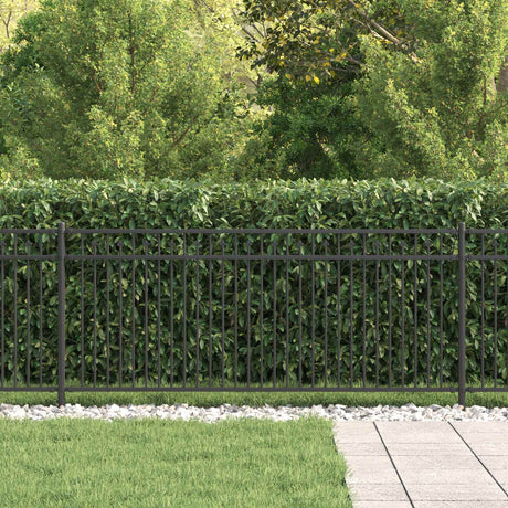 Vidaxl spike hek baarlo 200 x 130 cm gepoedercoat staal zwart