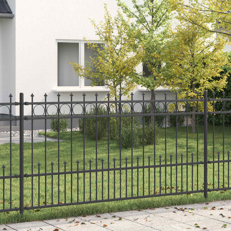 Vidaxl spike ring hek horst 200 x 150 cm gepoedercoat staal zwart