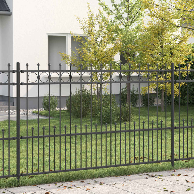 Vidaxl spike ring hek horst 200 x 166 cm gepoedercoat staal zwart