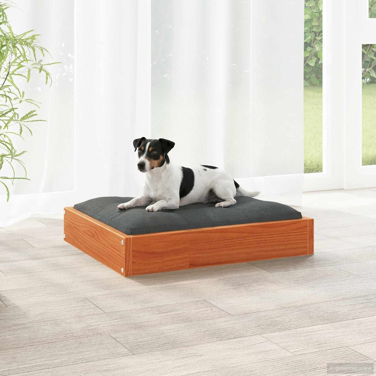 Vidaxl hondenbed wasbruin 51,5 x 44 x 9 cm massief vurenhout