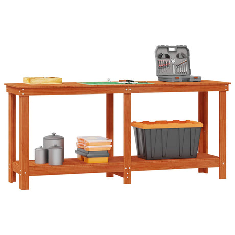 Vidaxl werkbank waskleur bruin 180 x 50 x 80 cm massief grenenhout