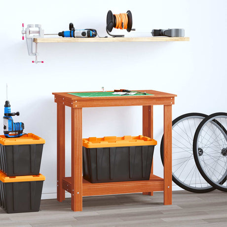 Vidaxl werkbank met plank wasbruin 80 x 50 x 80 cm massief grenenhout