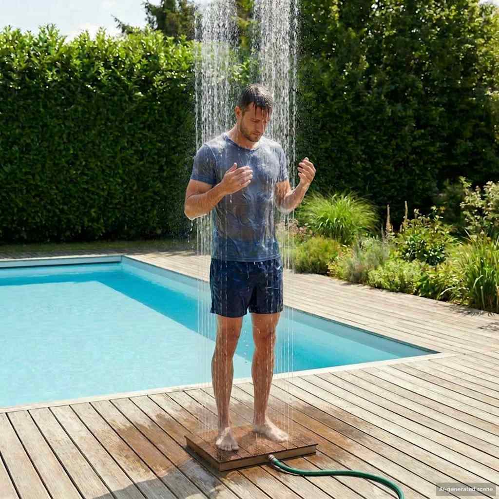 Vidaxl tuin vloershower wpc en rvs 201 bruin