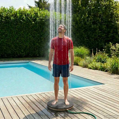 Vidaxl tuin vloershower wpc en rvs 201 antraciet