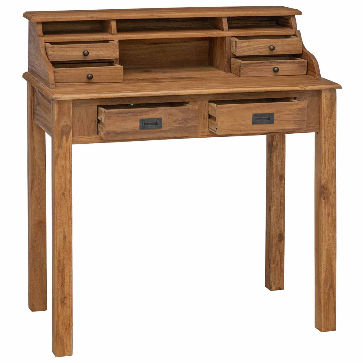 Vidaxl schrijfbureau naturel 89,5 x 49,5 x 100 cm massief teakhout