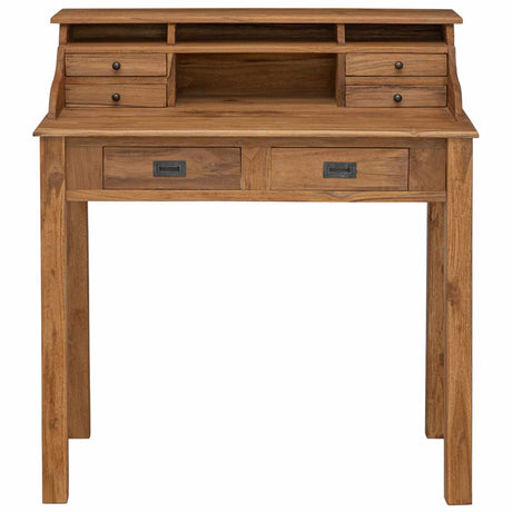 Vidaxl schrijfbureau naturel 89,5 x 49,5 x 100 cm massief teakhout