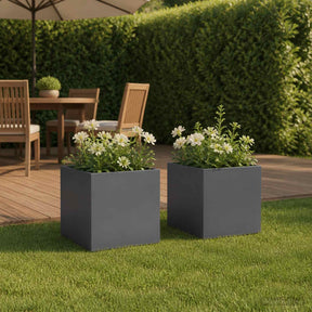 Vidaxl plantenbak 2 st antraciet 20 x 20 x 20 cm koudgewalst staal