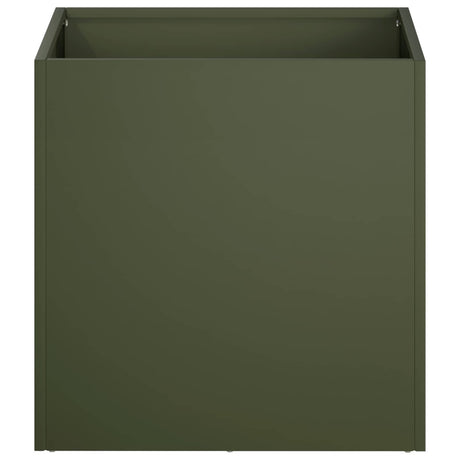 Vidaxl plantenbak olijfgroen 25 x 25 x 25 cm koudgewalst staal