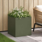 Vidaxl plantenbak olijfgroen 35 x 35 x 35 cm koudgewalst staal