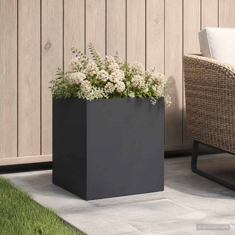 Vidaxl plantenbak zwart 45 x 45 x 45 cm koudgewalst staal