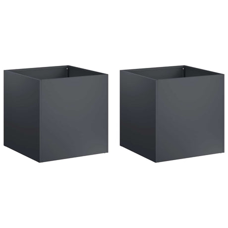Vidaxl plantenbak 2 st antraciet 45 x 45 x 45 cm koudgewalst staal