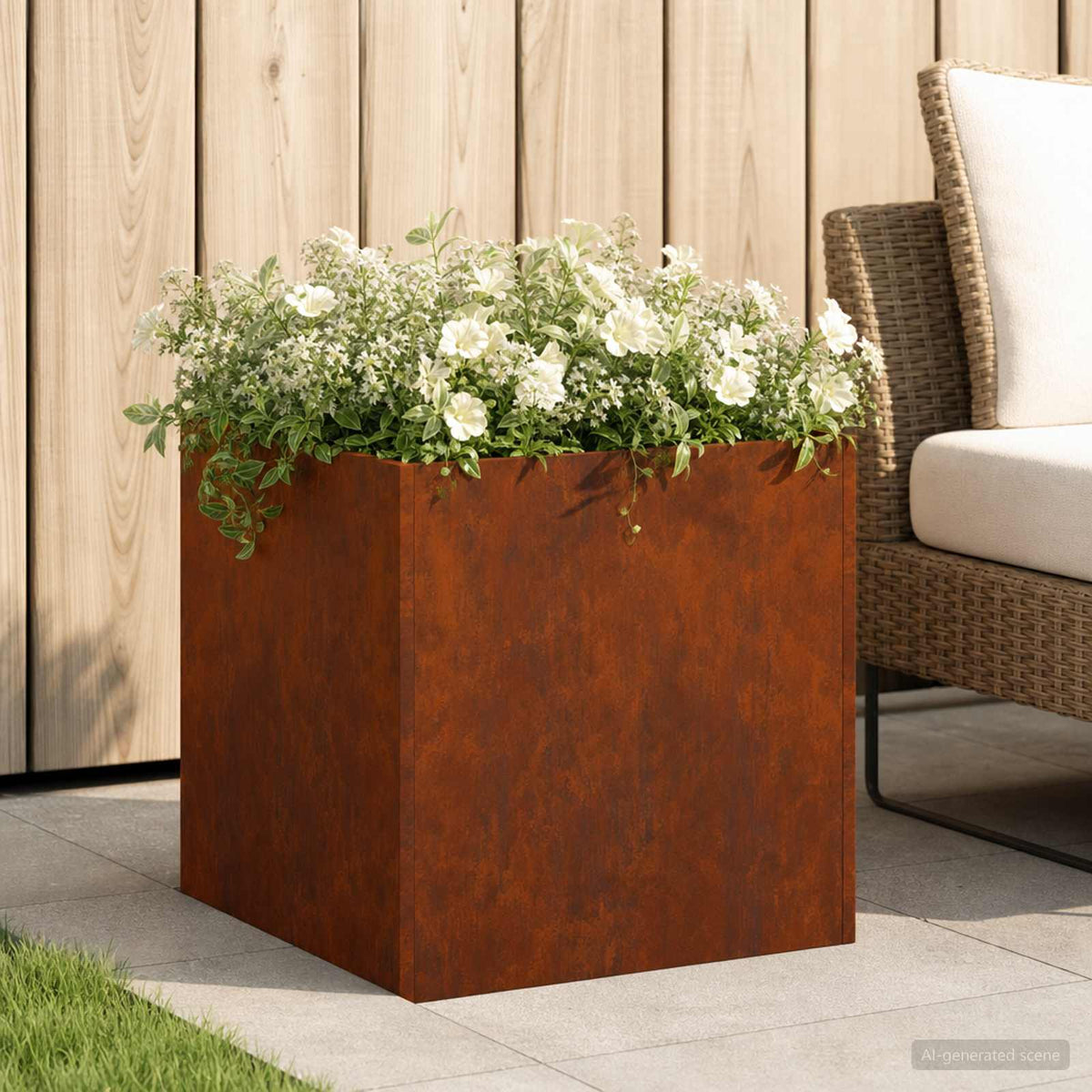 Vidaxl plantenbak roestkleurig 45 x 45 x 45 cm weervast staal