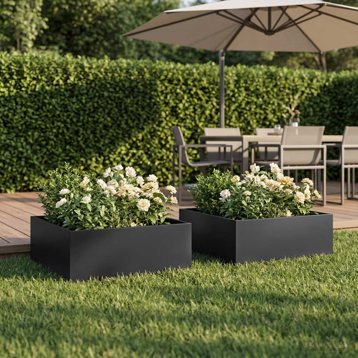 Vidaxl plantenbak 2 st zwart 40 x 40 x 20 cm koudgewalst staal