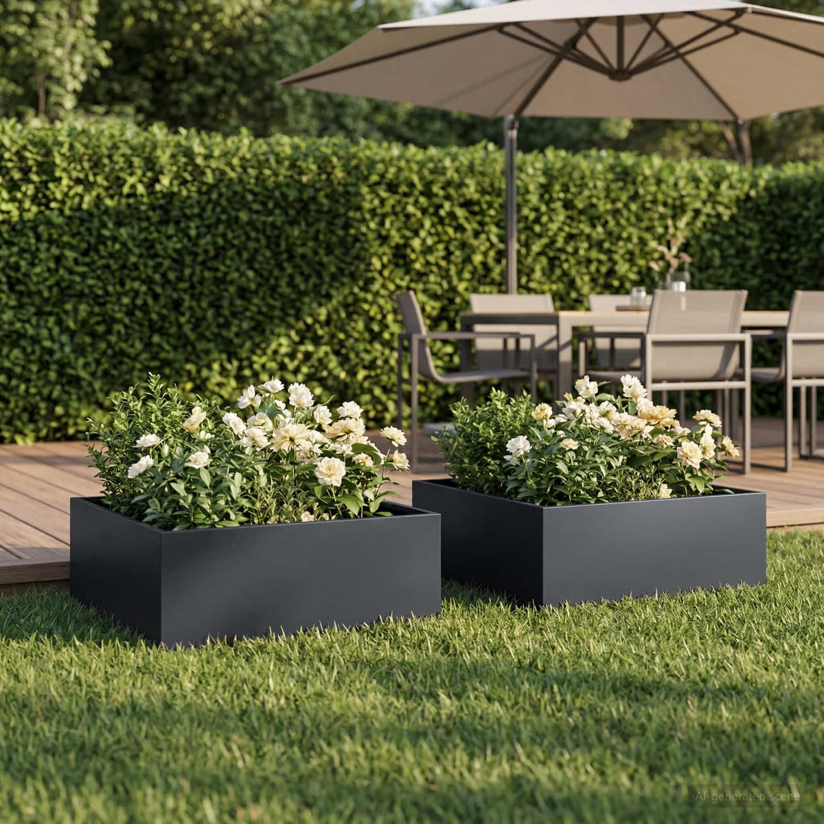 Vidaxl plantenbak 2 st antraciet 40 x 40 x 20 cm koudgewalst staal