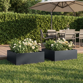 Vidaxl plantenbak 2 st antraciet 40 x 40 x 20 cm koudgewalst staal