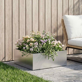 Vidaxl plantenbak zilver 40 x 40 x 20 cm roestvrij staal