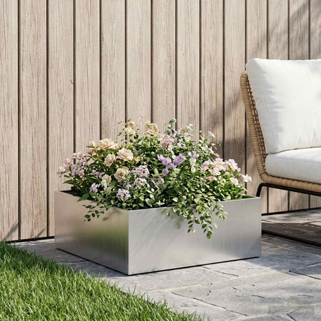 Vidaxl plantenbak zilver 40 x 40 x 20 cm roestvrij staal