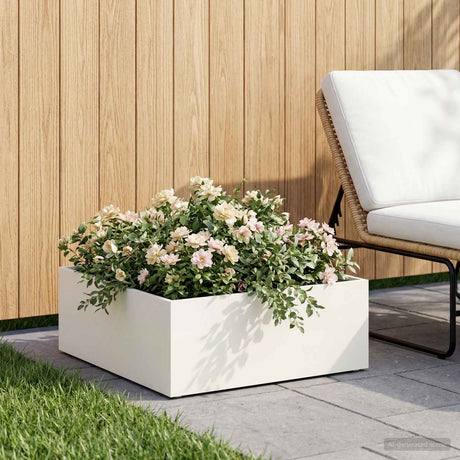 Vidaxl plantenbak wit 60 x 60 x 20 cm koudgewalst staal