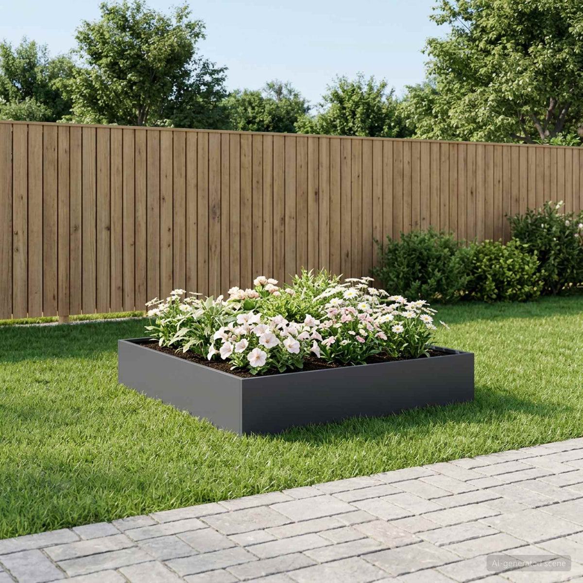 Vidaxl plantenbak antraciet 80 x 80 x 20 cm koudgewalst staal