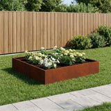 Vidaxl plantenbak roestkleurig 80 x 80 x 20 cm weervast staal