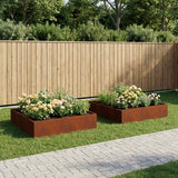 Vidaxl plantenbak 2 st roestkleurig 80 x 80 x 20 cm weervast staal