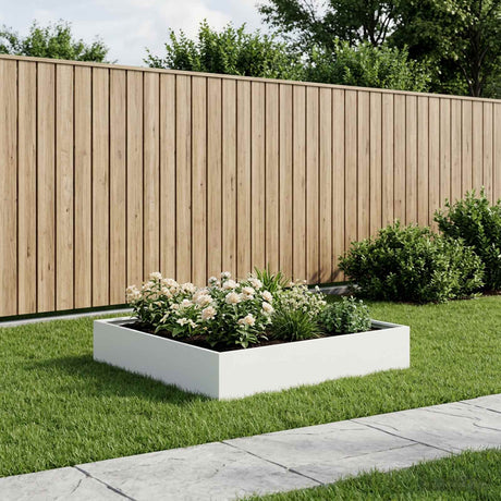 Vidaxl plantenbak wit 100 x 100 x 20 cm koudgewalst staal