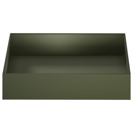 Vidaxl plantenbak olijfgroen 100 x 100 x 20 cm koudgewalst staal