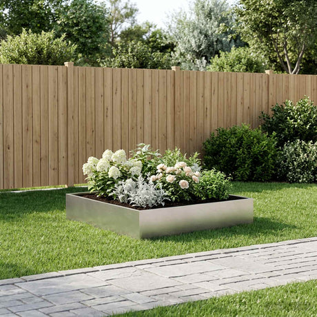 Vidaxl plantenbak zilver 100 x 100 x 20 cm roestvrij staal