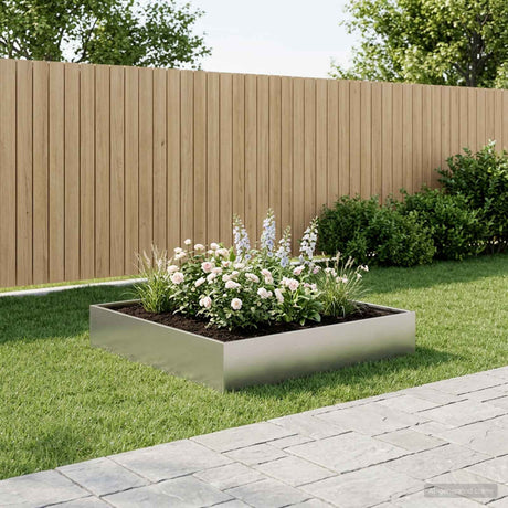 Vidaxl plantenbak zilver 100 x 100 x 20 cm gegalvaniseerd staal