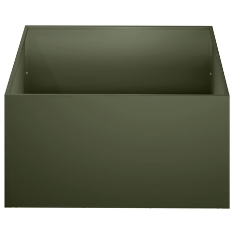Vidaxl plantenbak olijfgroen 40 x 40 x 30 cm koudgewalst staal