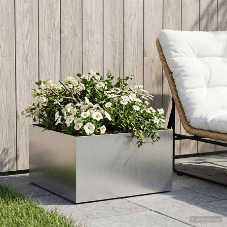 Vidaxl plantenbak zilver 40 x 40 x 30 cm roestvrij staal