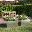 Vidaxl plantenbak 2 st zilver 40 x 40 x 30 cm roestvrij staal