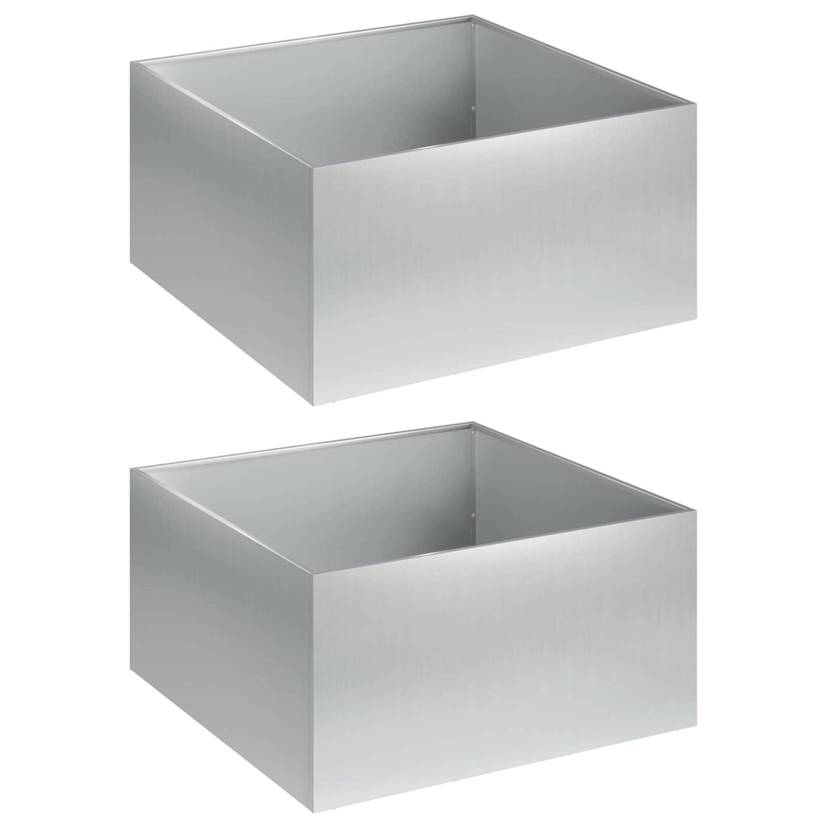 Vidaxl plantenbak 2 st zilver 40 x 40 x 30 cm gegalvaniseerd staal