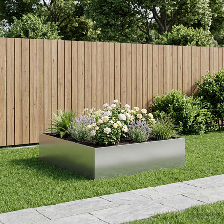 Vidaxl plantenbak zilver 80 x 80 x 30 cm gegalvaniseerd staal