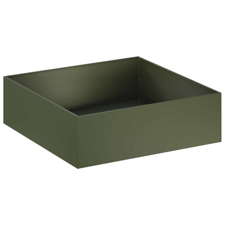 Vidaxl plantenbak 2 st olijfgroen 100 x 100 x 30 cm koudgewalst staal