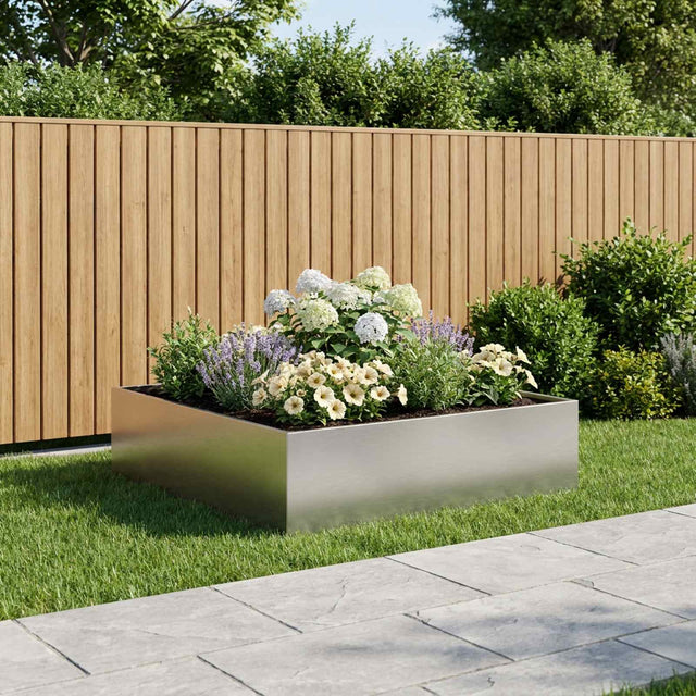 Vidaxl plantenbak zilver 100 x 100 x 30 cm roestvrij staal