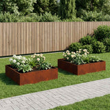 Vidaxl plantenbak 2 st roestkleurig 100 x 100 x 30 cm weervast staal
