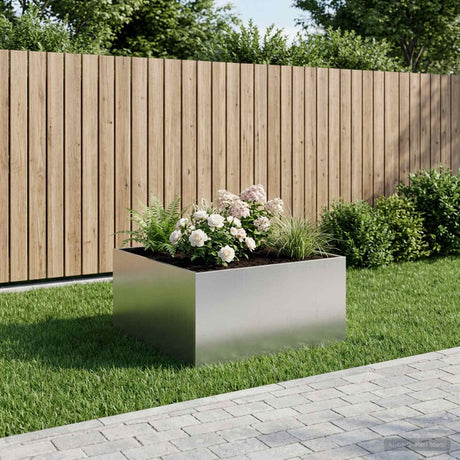 Vidaxl plantenbak zilver 60 x 60 x 40 cm roestvrij staal