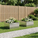 Vidaxl plantenbak 2 st zilver 60 x 60 x 40 cm roestvrij staal
