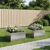Vidaxl plantenbak 2 st zilver 60 x 60 x 40 cm gegalvaniseerd staal