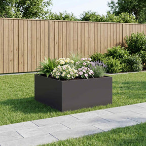 Vidaxl plantenbak zwart 80 x 80 x 40 cm koudgewalst staal