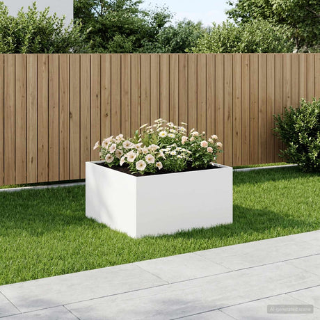 Vidaxl plantenbak wit 100 x 100 x 40 cm koudgewalst staal